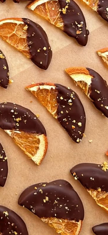 Chocolate dipped orange slices